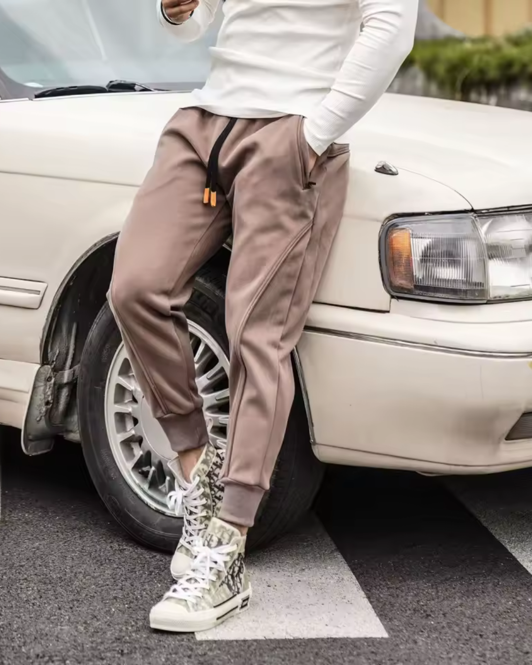 Calças desportivas de algodão para homem