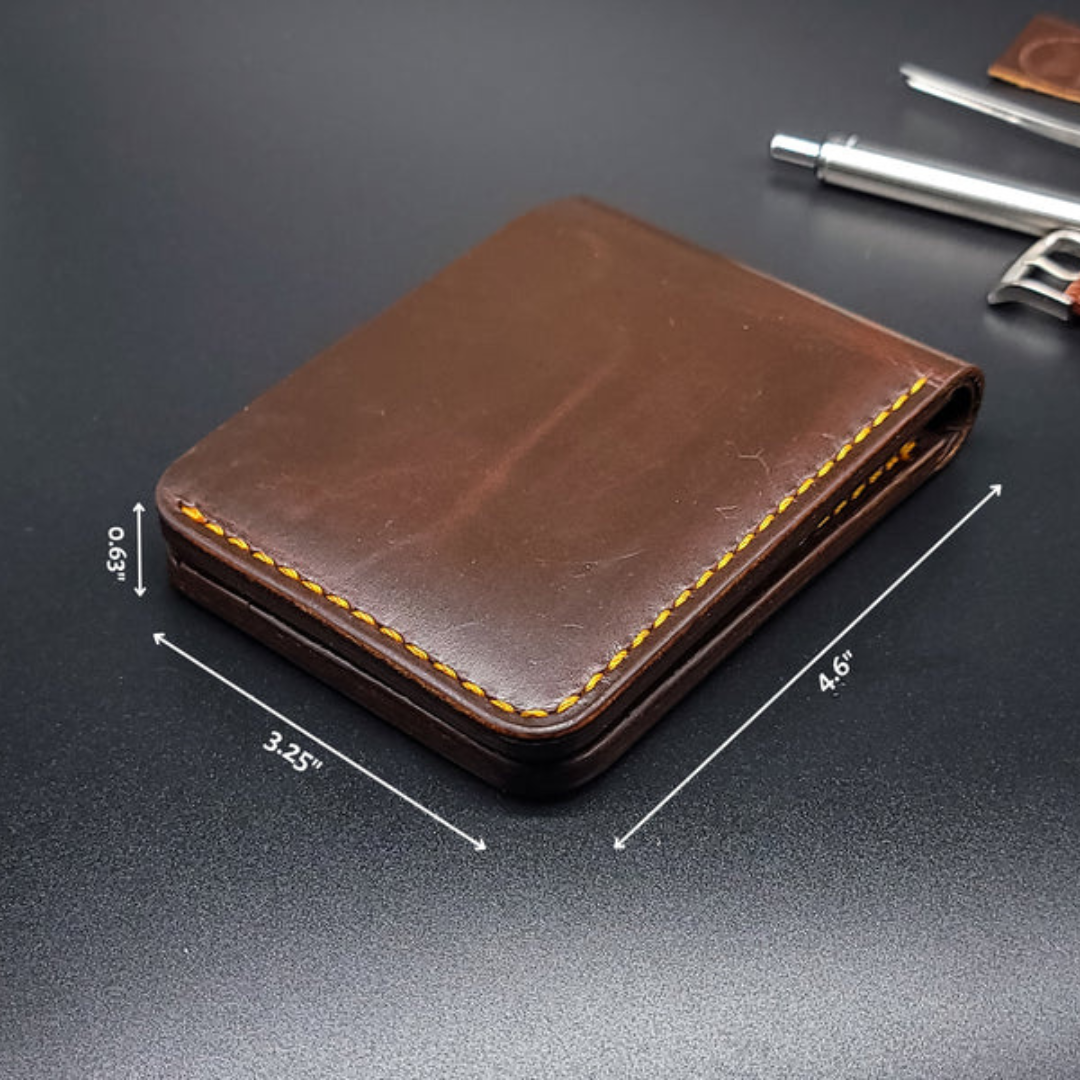 Carteira de Couro com Design Elegante e Costura Reforçada