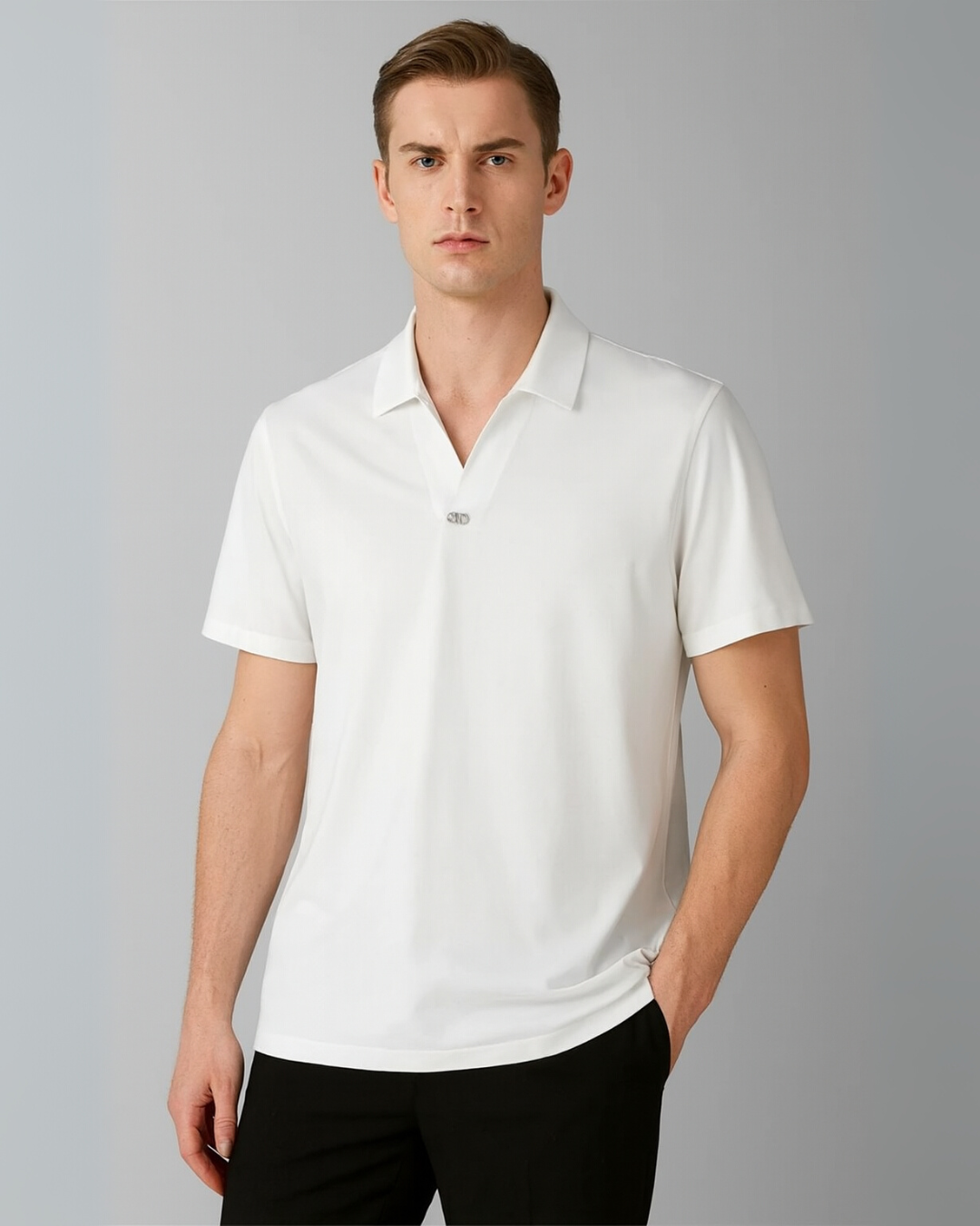 Camisa Casual Masculina de Manga Curta