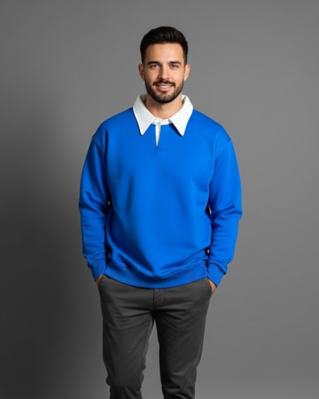 Camisola casual masculina de manga comprida