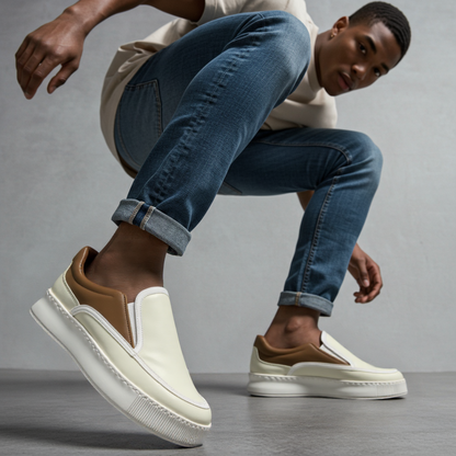 Sapatos respiráveis sem atacadores para homem