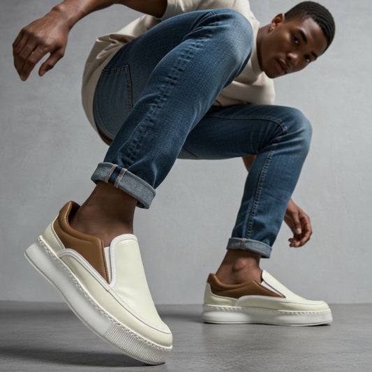 Sapatos respiráveis sem atacadores para homem