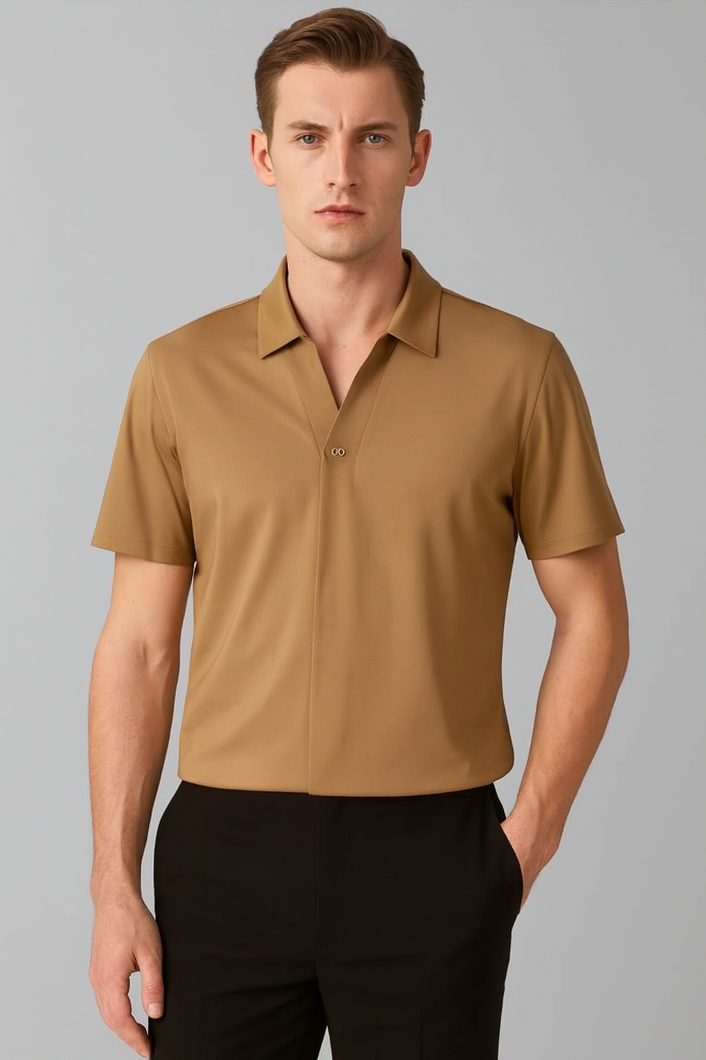 Camisa Casual Masculina de Manga Curta