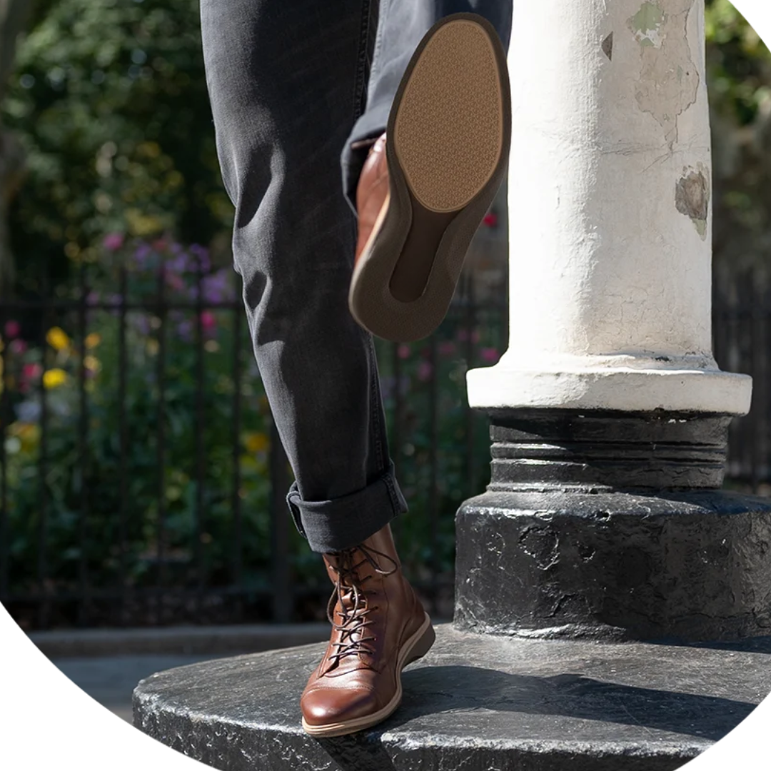 Botas ortopédicas de couro para homem